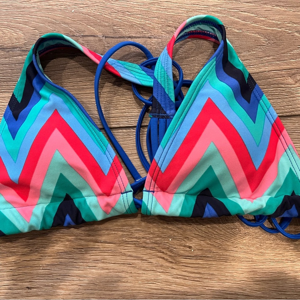 Colorful Chevron Bikini Top